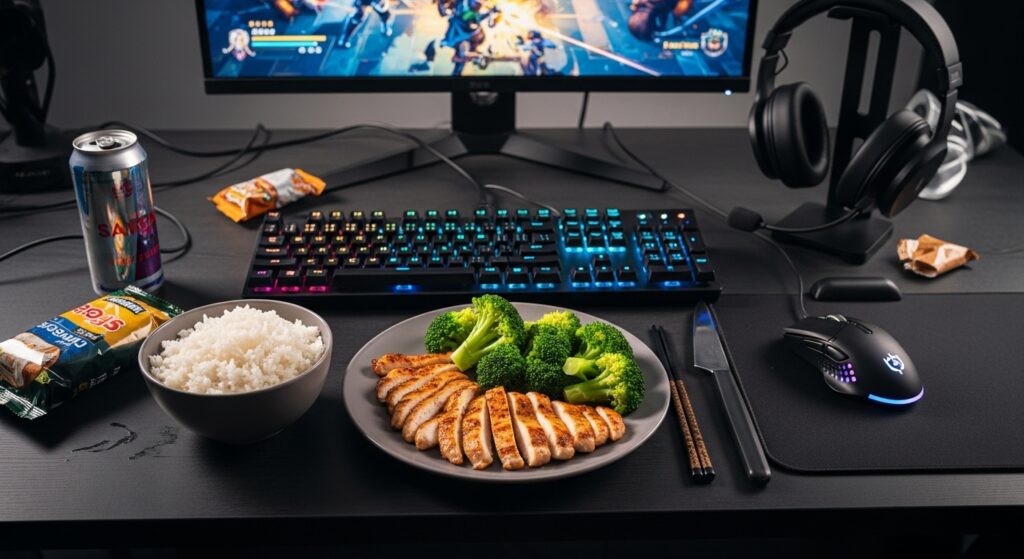 Healthy esports meal with balanced macros