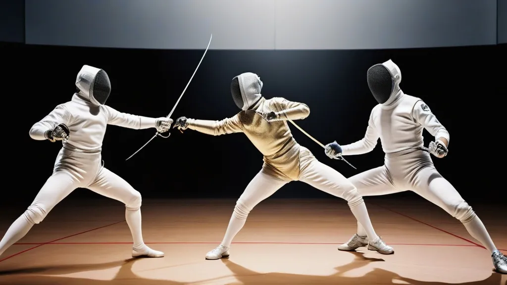 fencing sword on wooden stand