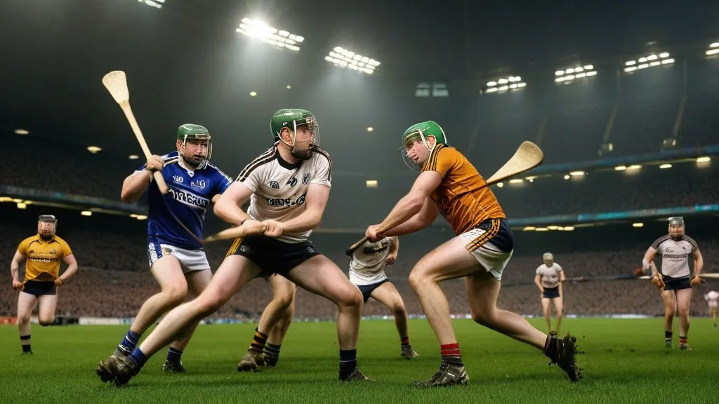 hurling sport action scene