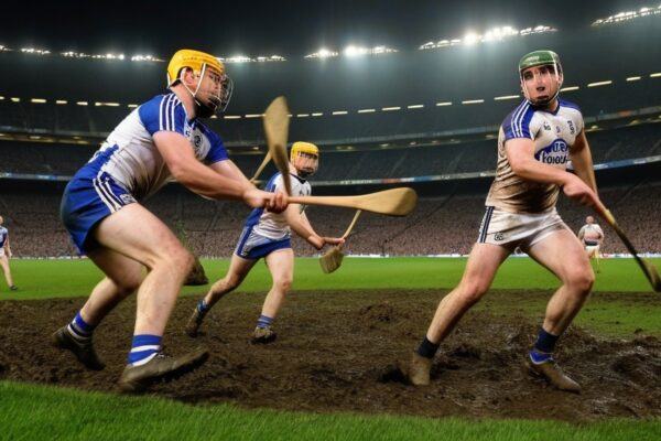 hurling sport action on field