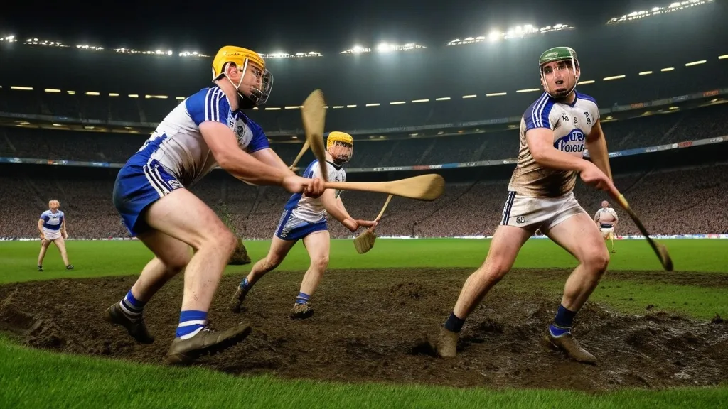 hurling sport action on field