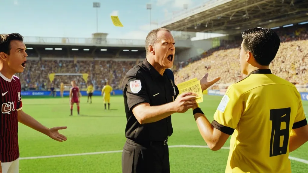 yellow card soccer referee penalty