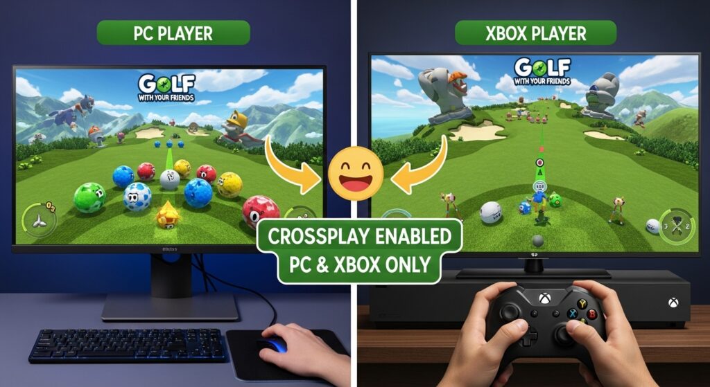 Golf With Your Friends crossplay between PC and Xbox only