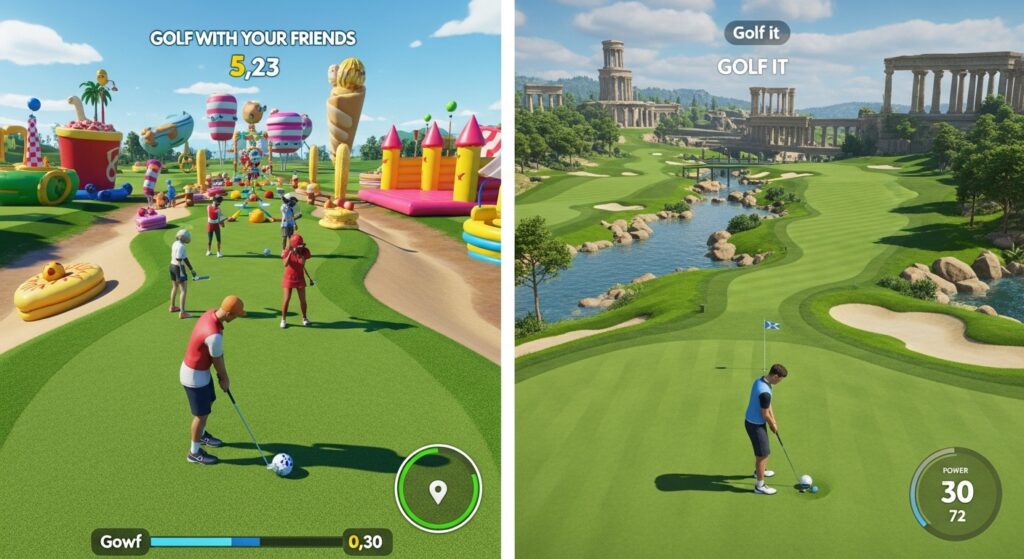 Golf With Your Friends vs Golf It gameplay comparison