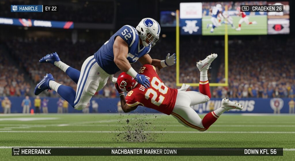 Realistic tackle animation in Madden NFL 26 gameplay