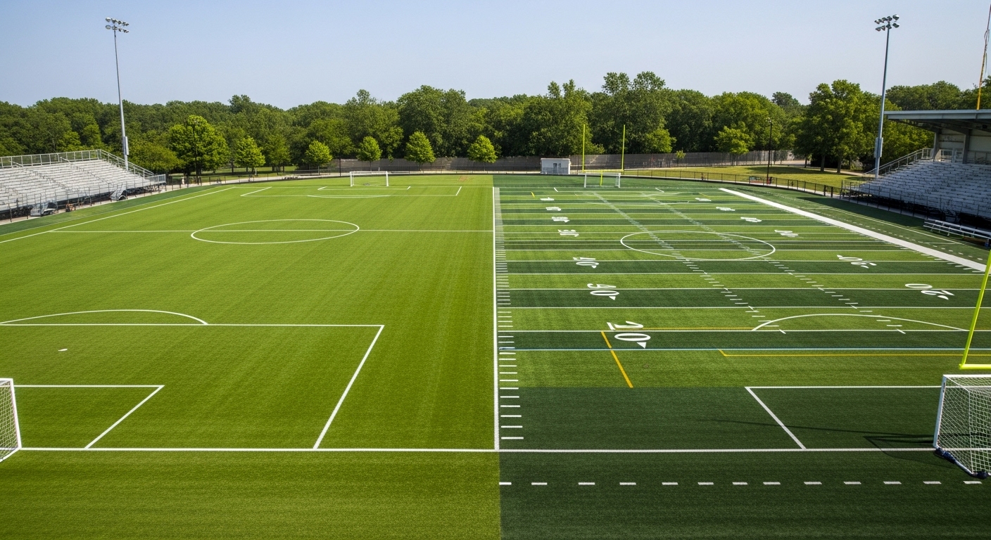 soccer field vs football field