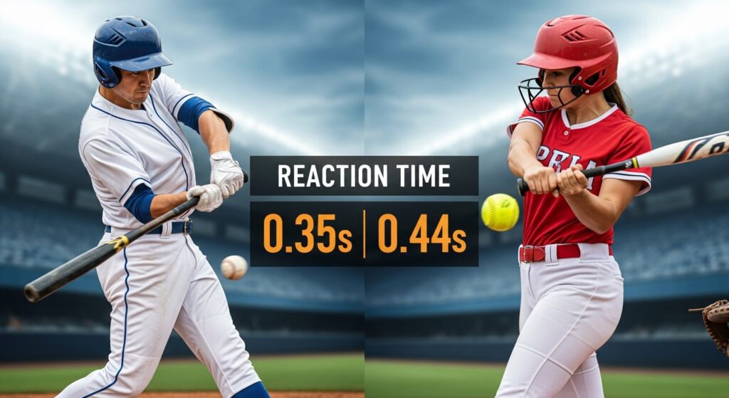 softball vs baseball reaction time visual