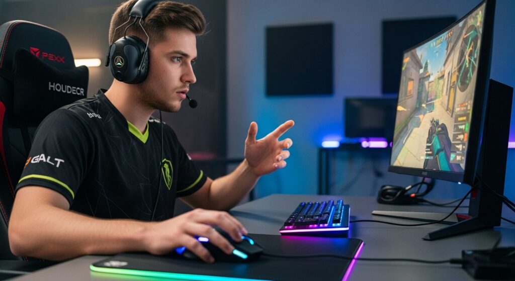 Esports player practicing focus and hand-eye coordination