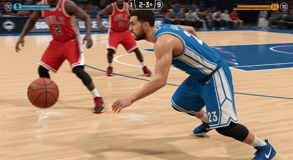 NBA 2K25 gameplay dribbling detail
