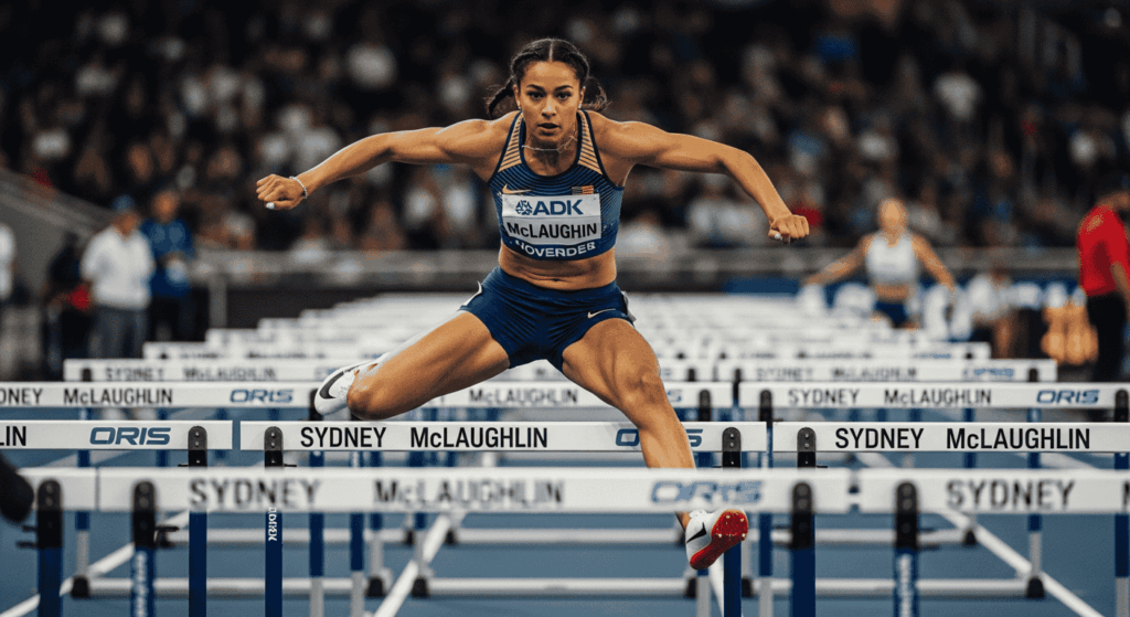 Sydney McLaughlin showing smooth form and rhythm in hurdles