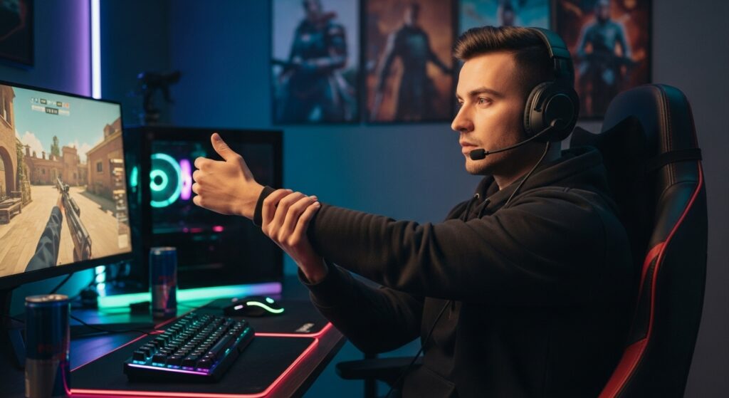 gamer warming up for better movement flow